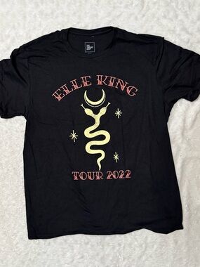 NWOT- Elle King Tour 2022 Black Graphic unisex Band Tee - Snake Moon